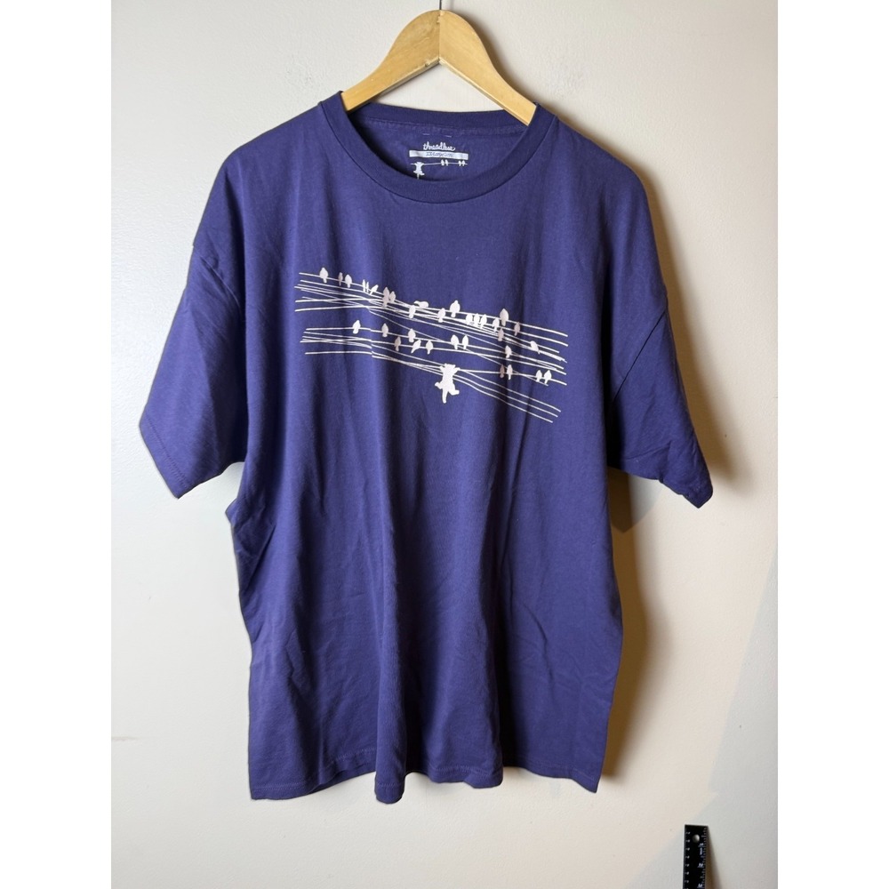 Threadless Ambition Killed The Cat T-Shirt Mens 2XL Blue Casual